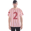 Number 2 Line Vertical Red Pink Wave Chevron Men s Sport Mesh Tee View1