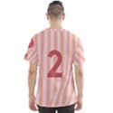 Number 2 Line Vertical Red Pink Wave Chevron Men s Sport Mesh Tee View2