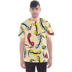 Telephone Cable Green Nyellow Red Blue Men s Sport Mesh Tee