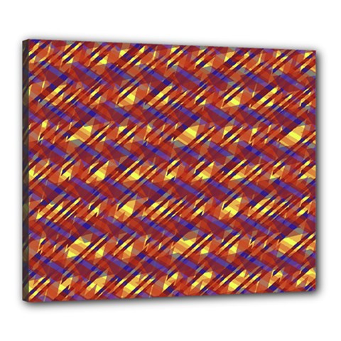 Linje Chevron Blue Yellow Brown Canvas 24  X 20  by Mariart