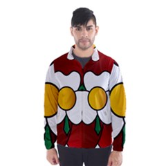 Flower Rose Glass Church Window Wind Breaker (men)