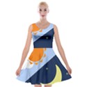 Day Night Moon Stars Cloud Stars Velvet Skater Dress View1