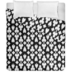 Dark Horse Playing Card Black White Duvet Cover Double Side (california King Size) by Mariart
