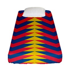 Lllustration Geometric Red Blue Yellow Chevron Wave Line Fitted Sheet (single Size) by Mariart