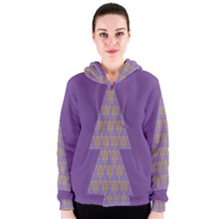 Pyramid Triangle  Purple Women s Zipper Hoodie by Mariart