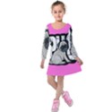 Pug Kids  Long Sleeve Velvet Dress View1