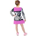 Pug Kids  Long Sleeve Velvet Dress View2