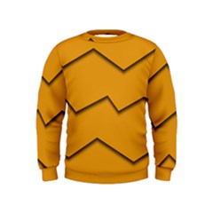 Orange Shades Wave Chevron Line Kids  Sweatshirt by Mariart