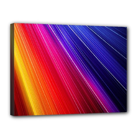 Multicolor Light Beam Line Rainbow Red Blue Orange Gold Purple Pink Canvas 16  X 12  by Mariart
