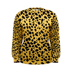 Skin Animals Cheetah Dalmation Black Yellow Women s Sweatshirt by Mariart