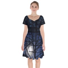 Moonrise Short Sleeve Bardot Dress by twirlsandswirlsdesigns