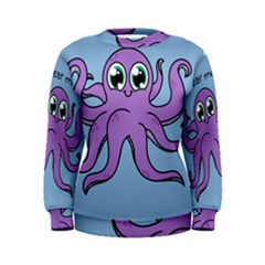 Colorful Cartoon Octopuses Pattern Fear Animals Sea Purple Women s Sweatshirt by Mariart