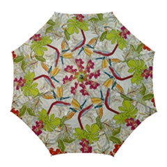 Flower Floral Red Green Tropical Golf Umbrellas by Mariart