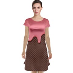 Ice Cream Pink Choholate Plaid Chevron Cap Sleeve Nightdress