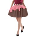 Ice Cream Pink Choholate Plaid Chevron A-Line Pocket Skirt View1