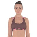 Ice Cream Pink Choholate Plaid Chevron Cross Back Sports Bra View1