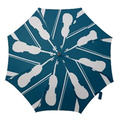 Violin Music Blue Hook Handle Umbrellas (large) by Mariart
