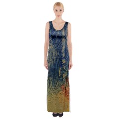 3 Colors Paint                    Maxi Thigh Split Dress by LalyLauraFLM