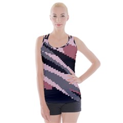 Pink Digital Camouflage Crisscross Back Tank Top 