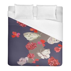 Original Butterfly Carnation Duvet Cover (full/ Double Size) by Mariart