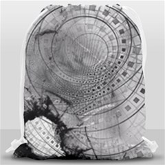 Fragmented Fractal Memories And Gunpowder Glass Drawstring Bag (large)