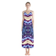 Mandala Art Design Pattern Button Up Chiffon Maxi Dress