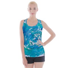 Blue Watercolors Circle                         Criss Cross Back Tank Top