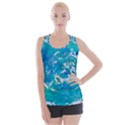 Blue watercolors circle                         Criss cross Back Tank Top View1