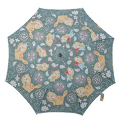 Cute Cat Background Pattern Hook Handle Umbrellas (large) by BangZart