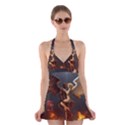 Angels Wings Curious Hell Heaven Halter Swimsuit Dress View1