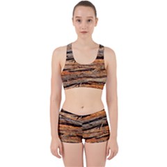 Natural Wood Texture Work It Out Sports Bra Set by BangZart