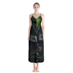 Bird-man  Button Up Chiffon Maxi Dress