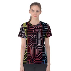 Circuit Board Seamless Patterns Set Women s Cotton Tee