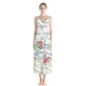 Paris Map Button Up Chiffon Maxi Dress View1