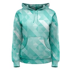 Bright Blue Turquoise Polygonal Background Women s Pullover Hoodie by TastefulDesigns