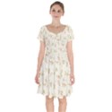 Floral Paper Pink Girly Cute Pattern  Short Sleeve Bardot Dress View1