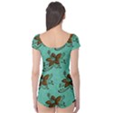 Chocolate Background Floral Pattern Boyleg Leotard  View2