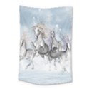 Awesome Running Horses In The Snow Small Tapestry View1