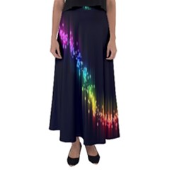 Illustration Light Space Rainbow Flared Maxi Skirt by Mariart