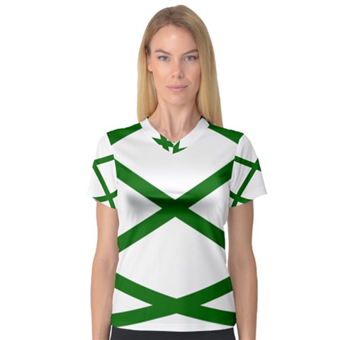 Lissajous Small Green Line V-neck Sport Mesh Tee by Mariart