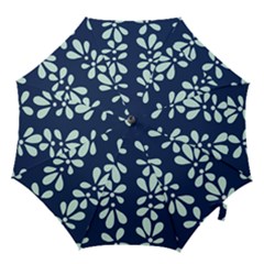 Star Flower Floral Blue Beauty Polka Hook Handle Umbrellas (medium) by Mariart