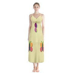 Spring Butterfly Wallpapers Beauty Cute Funny Button Up Chiffon Maxi Dress