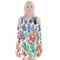 The Wreath Matisse Beauty Rainbow Color Sea Beach Velvet Long Sleeve Shoulder Cutout Dress View1
