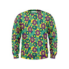 Discrete State Turing Pattern Polka Dots Green Purple Yellow Rainbow Sexy Beauty Kids  Sweatshirt by Mariart