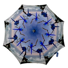 Wonderful Blue  Parrot Looking To The Ocean Hook Handle Umbrellas (large)