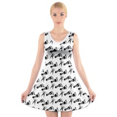 Custom V-neck Sleeveless Dress - Trim Job W/scissors