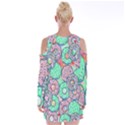 Donuts pattern Velvet Long Sleeve Shoulder Cutout Dress View2