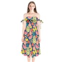 Fruit Pineapple Watermelon Orange Tomato Fruits Shoulder Tie Bardot Midi Dress View1