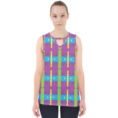 Stripes And Dots                           Cut Out Tank Top