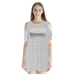 Seamless Pattern Monochrome Repeat Shoulder Cutout Velvet  One Piece